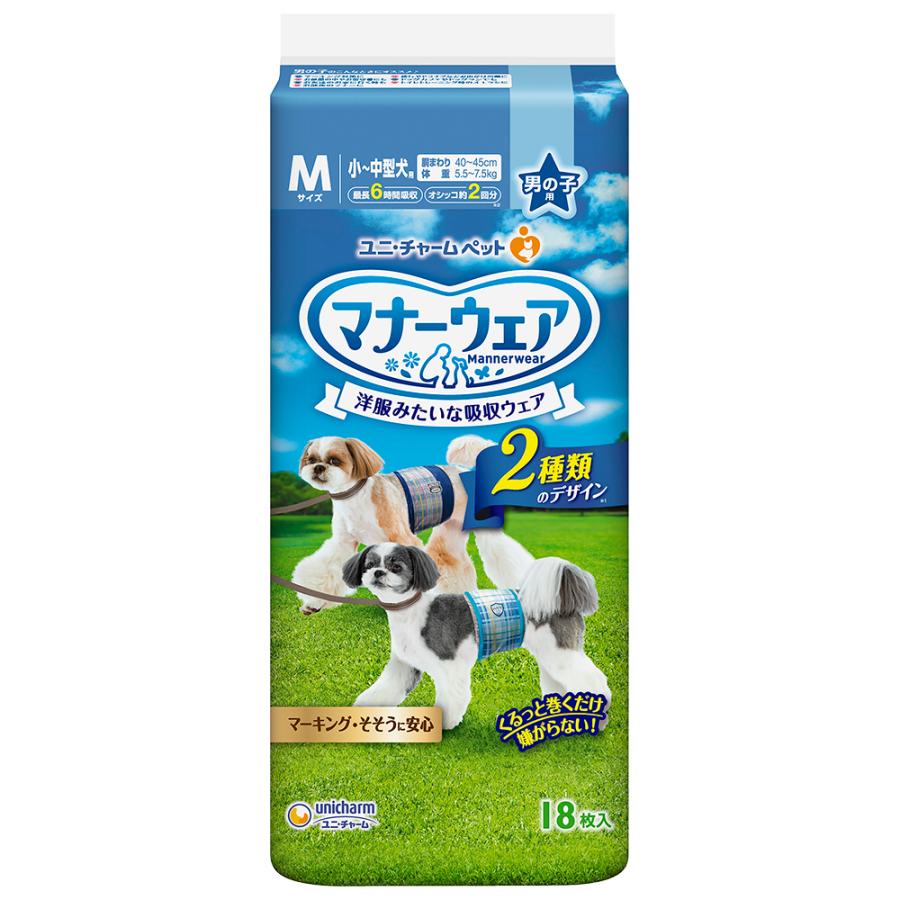 マナーウェア男の子用M青チェック・紺チェック18枚 雄犬 マーキング防止 吸収ウェア [trmt] | 