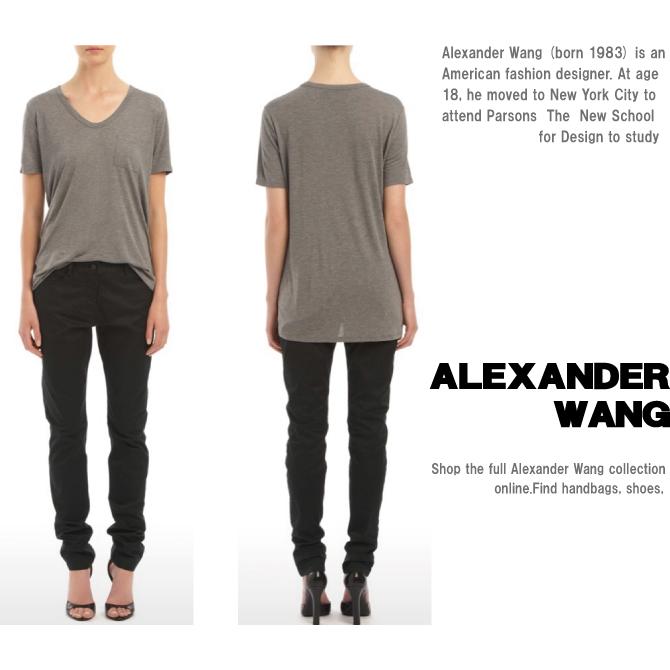 アレキサンダーワン T by Alexander Wang CLASSIC TEE WITH POCKET クラシック ポケット ゆったり シンプル 半袖Tシャツ ショートスリーブ｜fav｜03