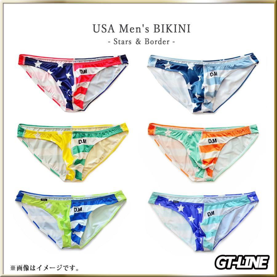 ビキニ アメリカ国旗 星柄 ボーダー 星条旗 メンズ Gストリング