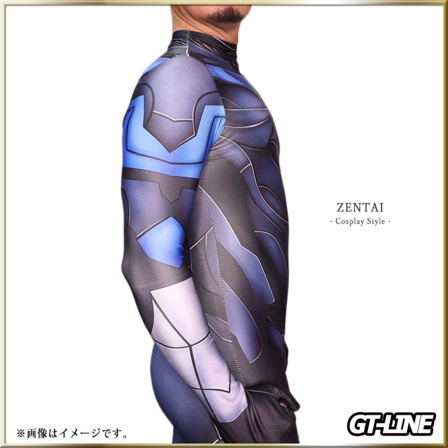 Zentai ブルー ファスナー付き 全身タイツ 青 ボディースーツ コスプレ