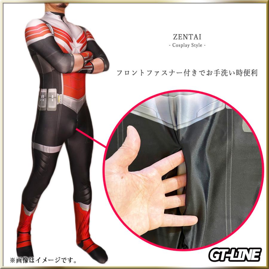 Zentai ブラックレッド ファスナー付き 全身タイツ 黒 赤 Zentai ブラックレッド ファスナー付き 全身タイツ 黒 赤