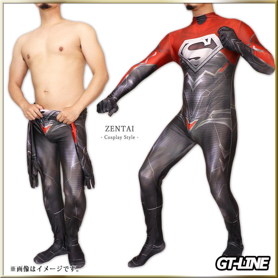 Zentai レッドブラック ファスナー付き 全身タイツ 黒 赤 ゼンタイ ボディースーツ アメコミ コスプレ ヒーロー 仮装 ハロウィン GT-LINE Favolic|favolic-gtline|12