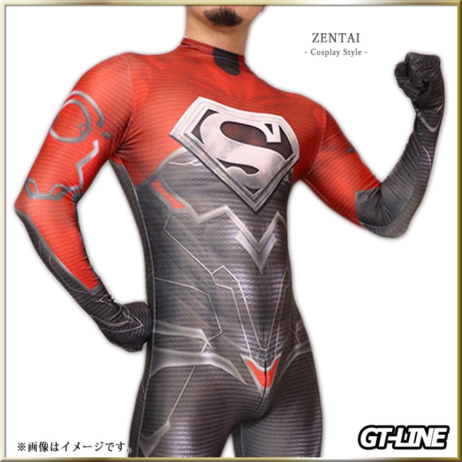 Zentai レッドブラック ファスナー付き 全身タイツ 黒 赤 ゼンタイ