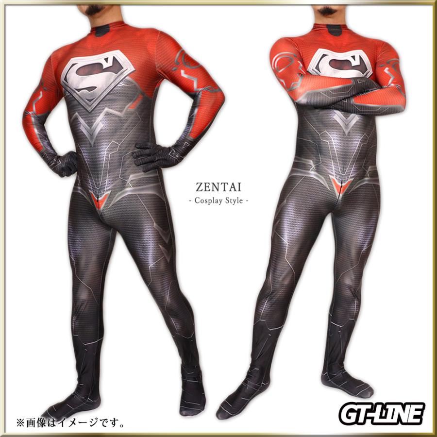 Zentai レッドブラック ファスナー付き 全身タイツ 黒 赤 ゼンタイ ボディースーツ アメコミ コスプレ ヒーロー 仮装 ハロウィン GT-LINE Favolic|favolic-gtline|10