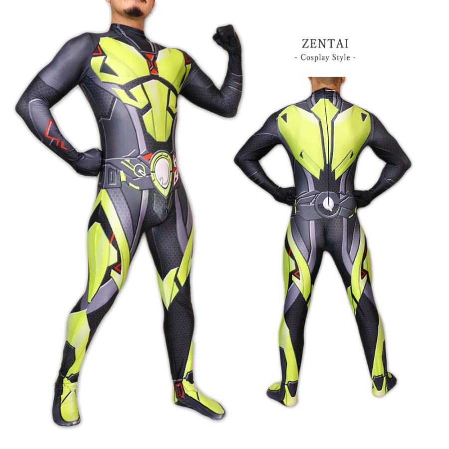Zentai ブラックライダー ファスナー付き ヒーロー 黒 全身 Zentai ブラックライダー ファスナー付き ヒーロー 黒 全身