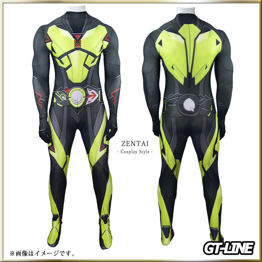 Zentai ブラックライダー ファスナー付き ヒーロー 黒 全身タイツ