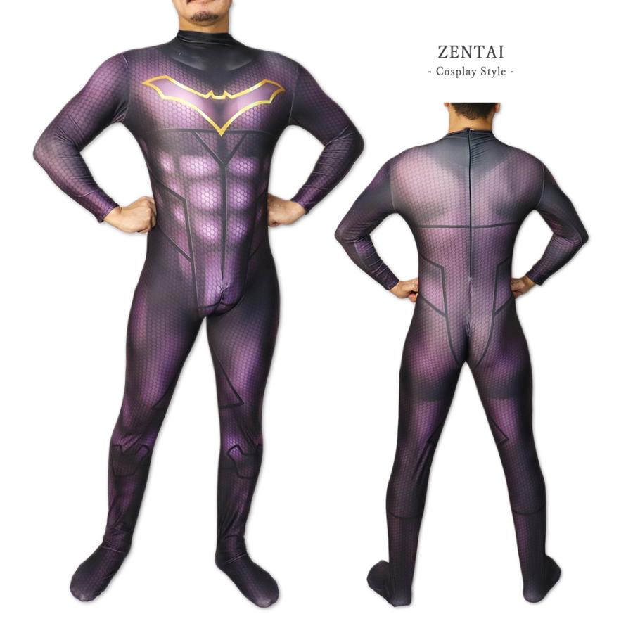 タイツマンさん専用 Zentai バットマン ヒーロー アメコミ ゼンタイ ファスナー付き 全身