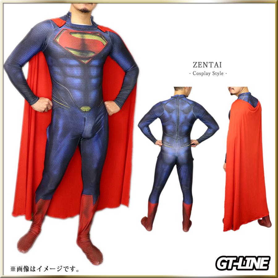 Zentai スーパーマン 03 ヒーロー アメコミ ゼンタイ ファスナー付き