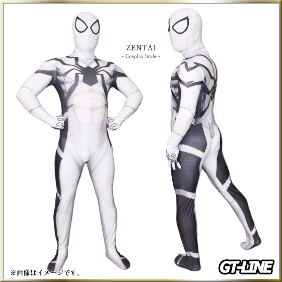 スパイダーマン 11 分離式 ゼンタイ フェイスマスク Zentai ヒーロー アメコミ コスプレ 全身タイツ ホワイト 大人用 仮装 衣装 ハロウィン GT-LINE｜favolic-gtline｜04