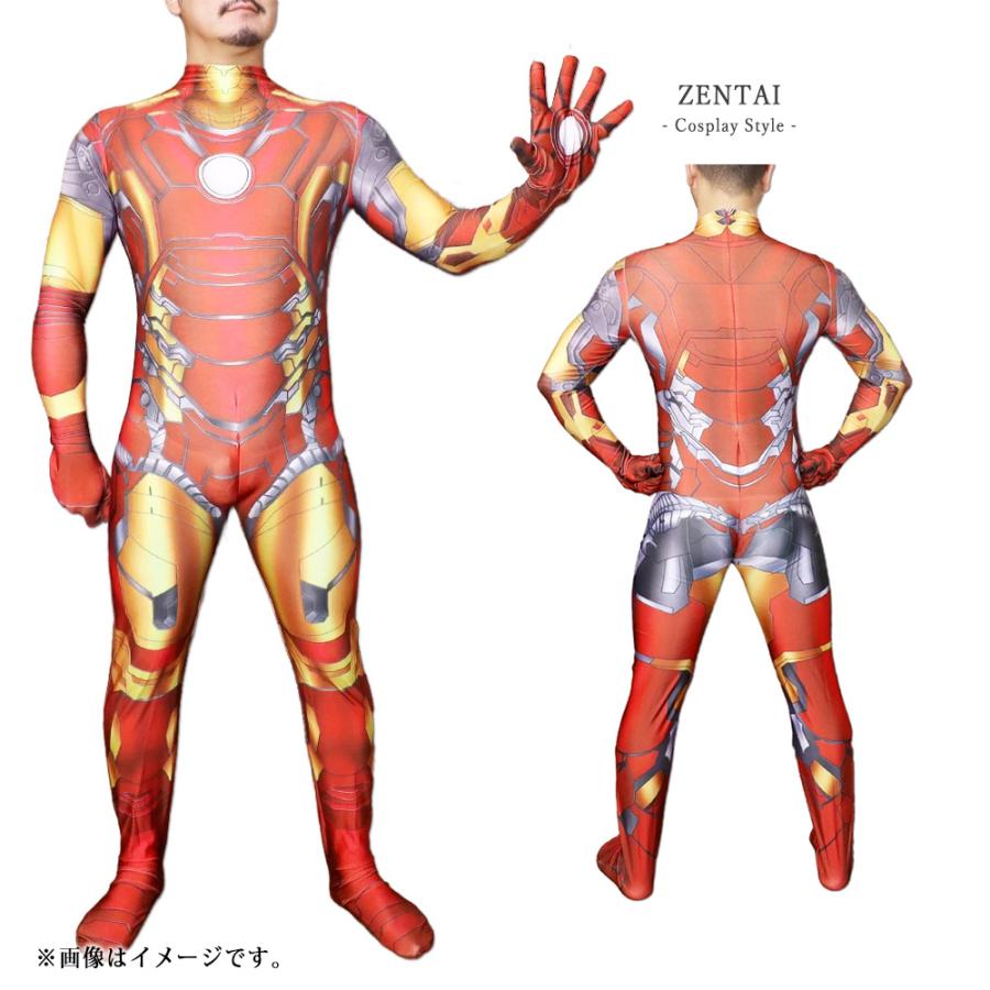 Zentai ヒーロー レッド アメコミ ゼンタイ アイアンマン ゴールド