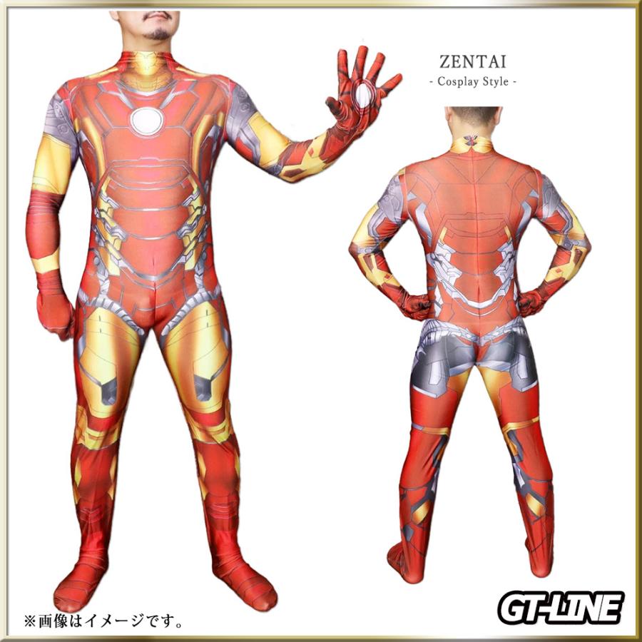 Zentai ヒーロー レッド アメコミ ゼンタイ アイアンマン ゴールド