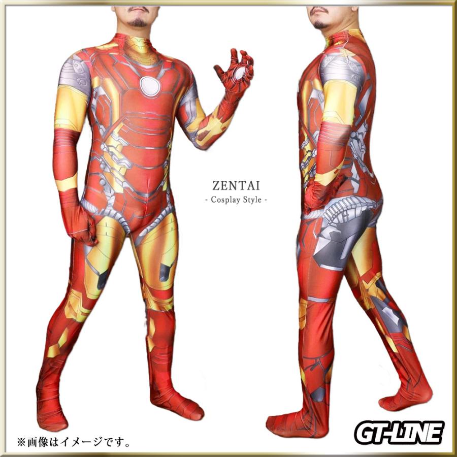 Zentai ヒーロー レッド アメコミ ゼンタイ アイアンマン ゴールド