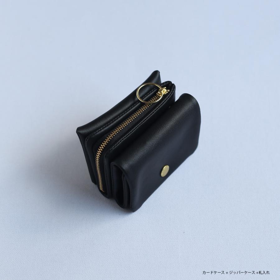 CINQ サンク スナップユニット財布 カードケース ブラック グレー