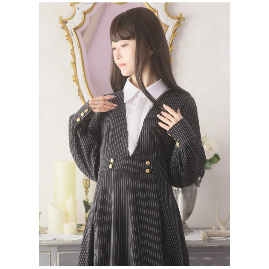 アトリエgg秋の図書館ワンピース 最短即日出荷]ケープ プリーツ ストライプ 清楚 上品 Favorite