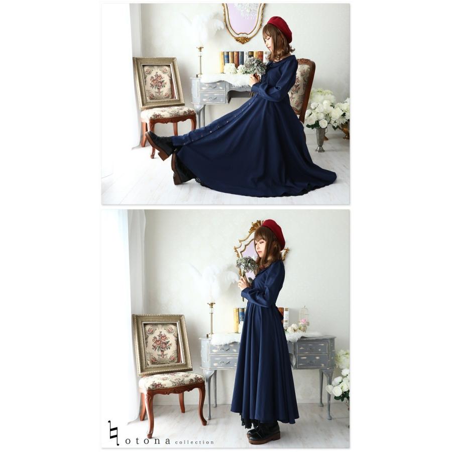 ワンピース マキシ丈 秋冬 ネイビー Favoriteオリジナル英国のお嬢さんが着ているクラシックデザインウエスト切り替えフレアスカートが綺麗なロング ワンピース Ff131mujinavy ワンピース専門店 Favorite 通販 Yahoo ショッピング