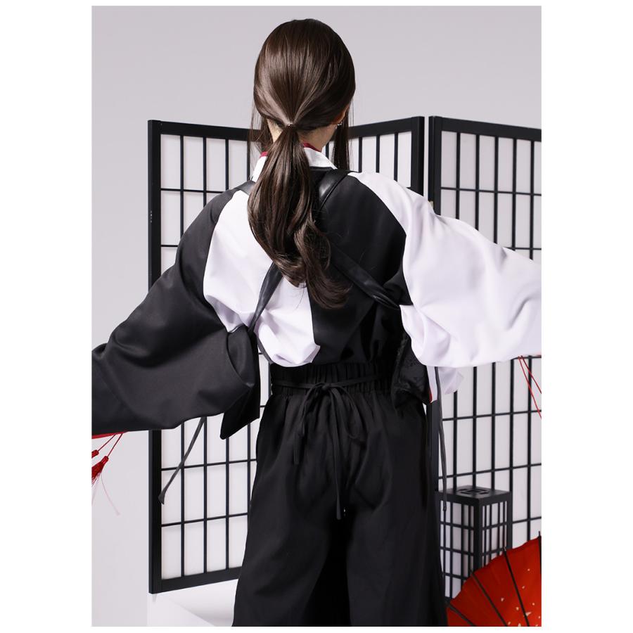 最短即日出荷]鶴の折り紙アシンメトリーシャツ(たすき掛け風ベルト付き