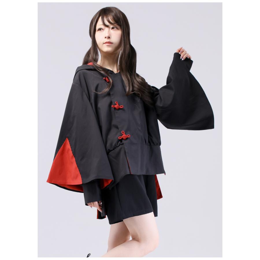 favorite フード付き ポンチョ　和風　和袖　パーカー パーカー ユニセックス 狼 和洋折衷 Favorite オリジナル 和袖毛布