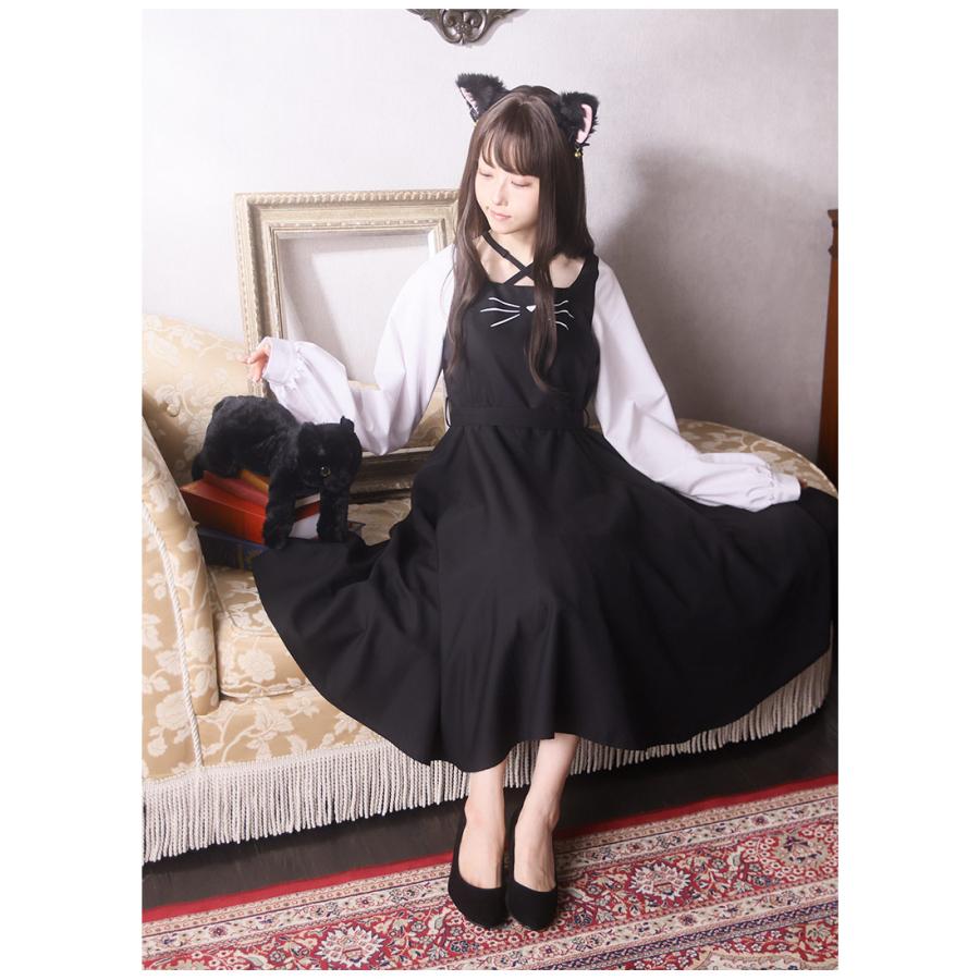 最短即日出荷]シンプル全円黒猫ワンピース Favorite フェイバリット