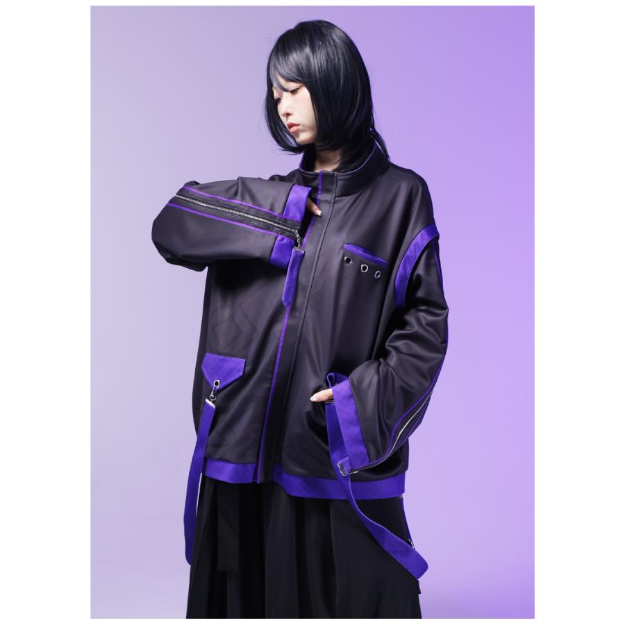最短即日出荷]和袖&洋袖2Way＊袖ジップサイバー風ジャケット Favorite