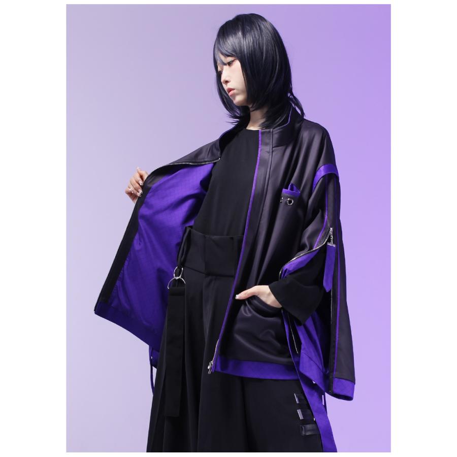 最短即日出荷]和袖&洋袖2Way＊袖ジップサイバー風ジャケット Favorite