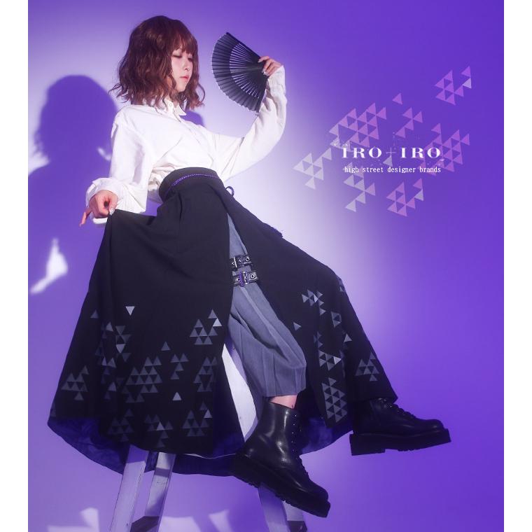 favorite 袴 和装 スカート モノトーン和袖シャツ×袴風スカートセット シャツ スカート 3点セット