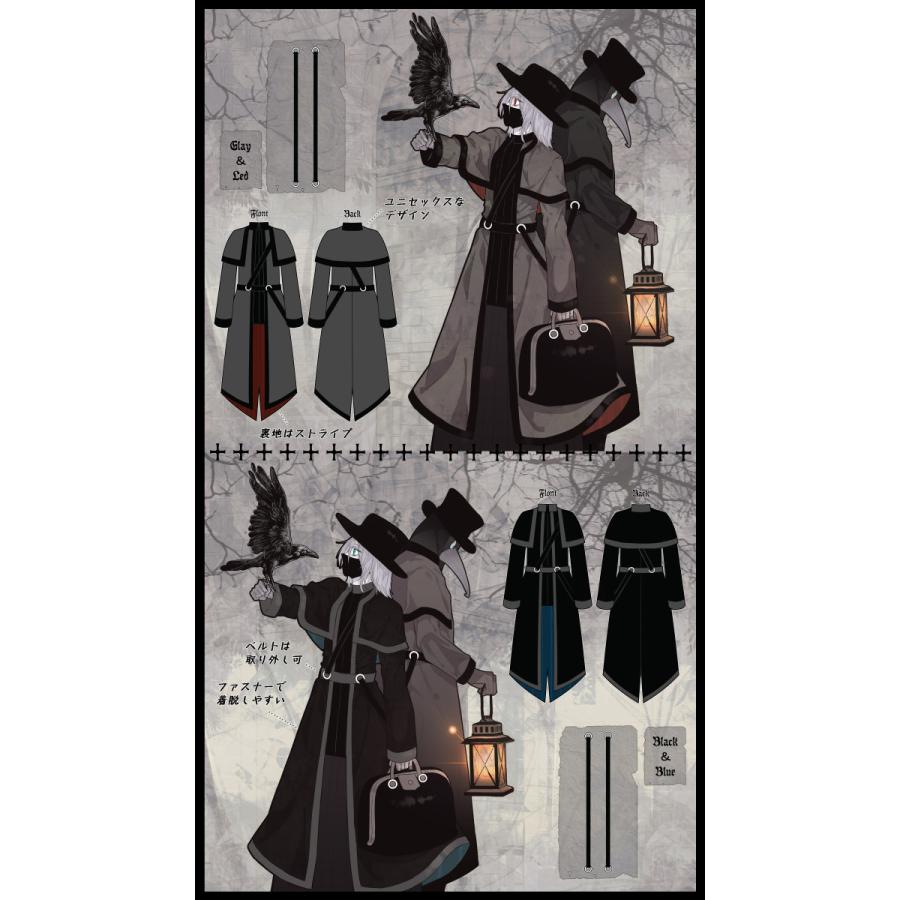 ケープ コート ユニセックス ゴシック ベルト 重ね着風Favoriteオリジナル中世の医者風ジャケット2022年10月上旬予約開始 |  | 02
