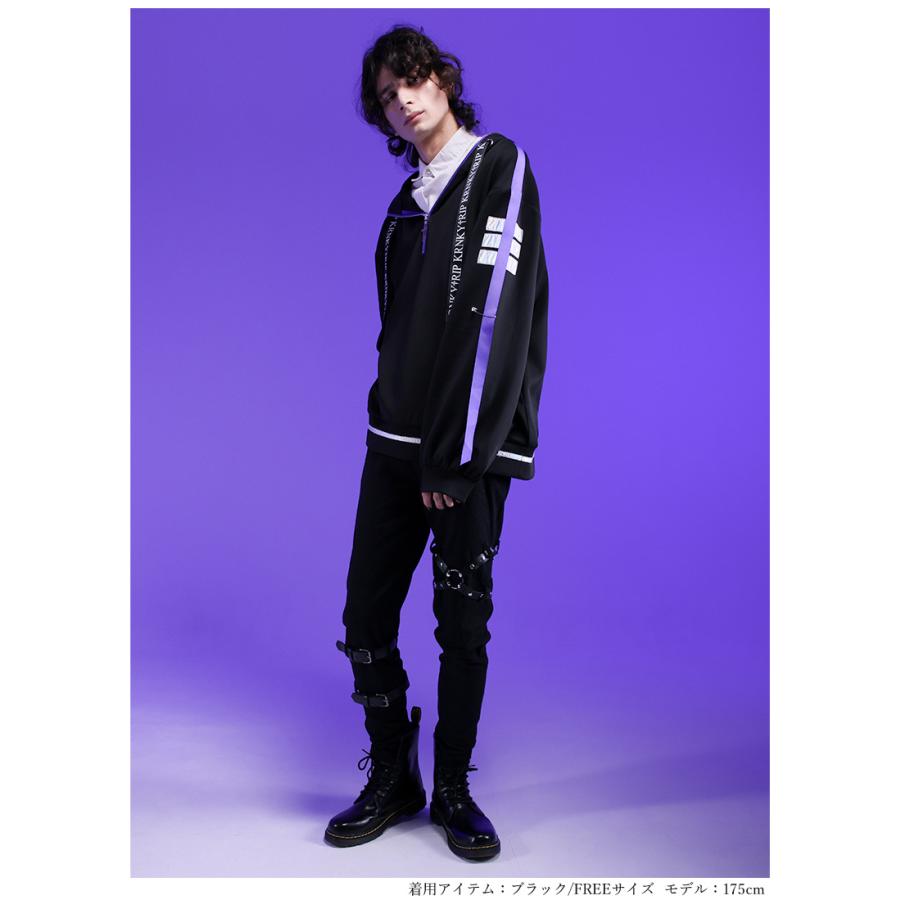 キャラクタープリント ジャージ セットアップ 黒 サブカル 地雷系 雀蜂 黒野京さんコラボサブカル地雷ジャージパーカー|Favorite