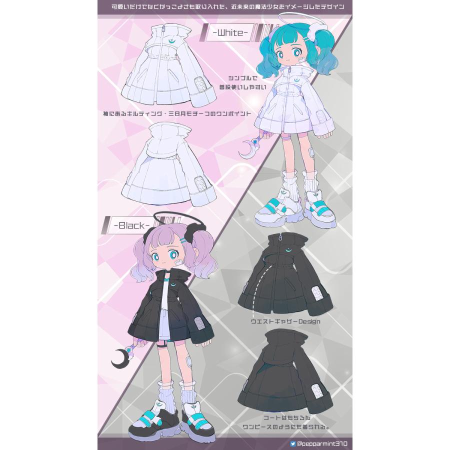 Favorite フェイバリット ペパーミントさん コラボ サブカル系 地雷系 原宿系 ユニセックス コート ジャケット Moon Angel Coat |  | 02