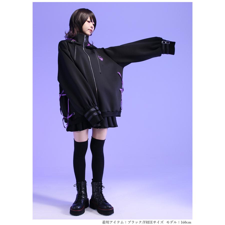 【TSUMORI CHISATO 】　フード付き黒パーカー　ユニセックス　個性的 最短即日出荷】ユニセックス パーカー ビッグシルエット