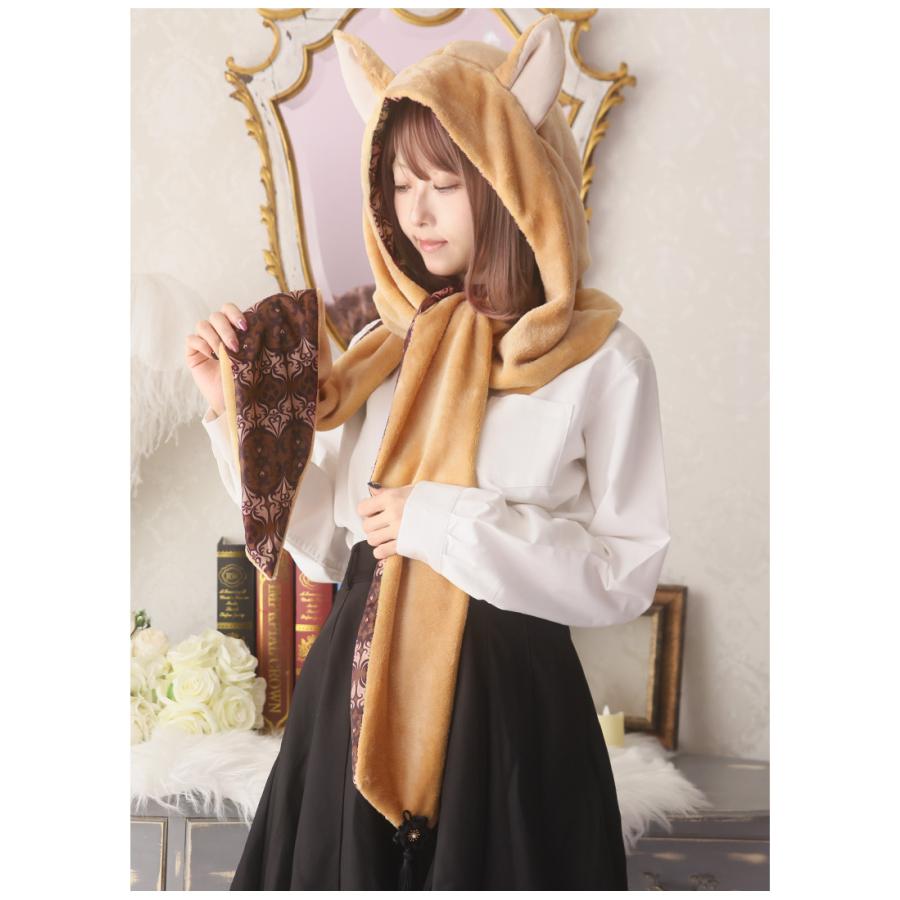 狐の和風マフラー|Creator Collection ファー 和風 ブローチ 唐草模様