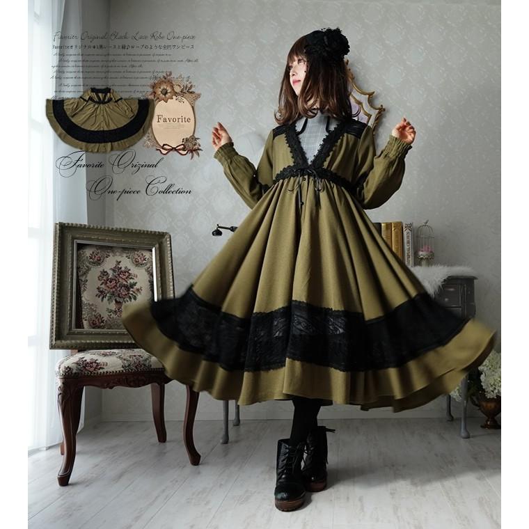 全部選べる福袋特設会場 ワンピース カーディガン レースfavoriteオリジナル カーキ 黒レースのカーディガンワンピース Fv2 ワンピース専門店 Favorite 通販 Yahoo ショッピング