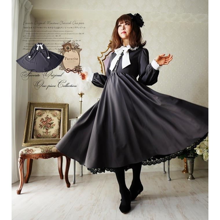 ワンピース ロング丈 Favoriteオリジナルクラシカルで上品なグレー ホワイトモノトーンワンピース19年11月新作上旬新作 Fv375 ワンピース専門店 Favorite 通販 Yahoo ショッピング