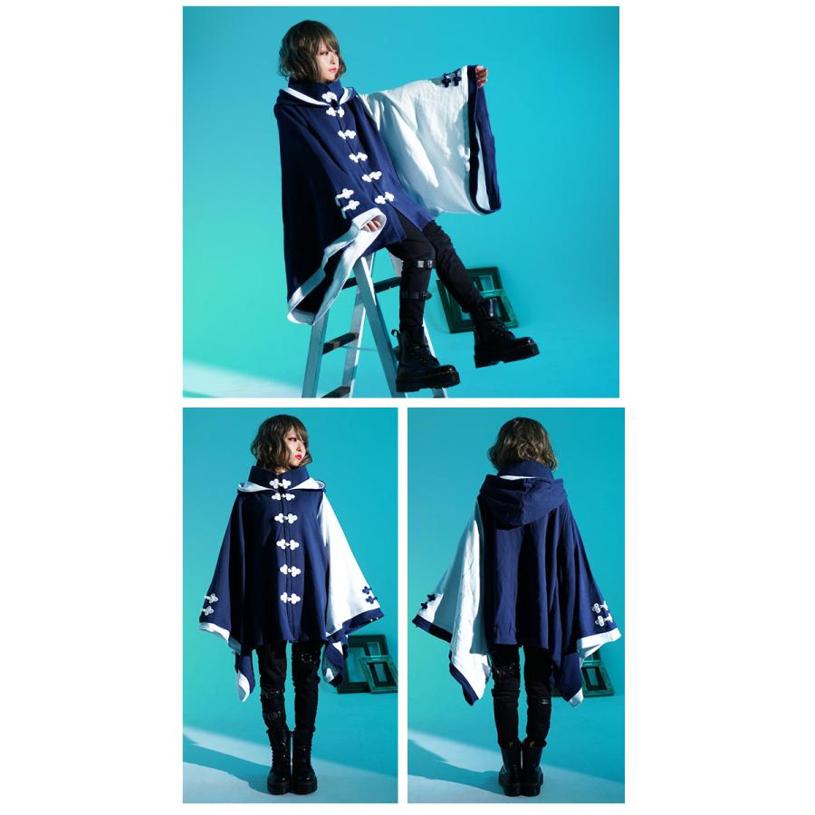パーカー 和洋折衷 チャイナ 紺×白 Favoriteチャイナボタン和袖 パーカー 和洋折衷 チャイナ 紺×白 Favoriteチャイナボタン和袖