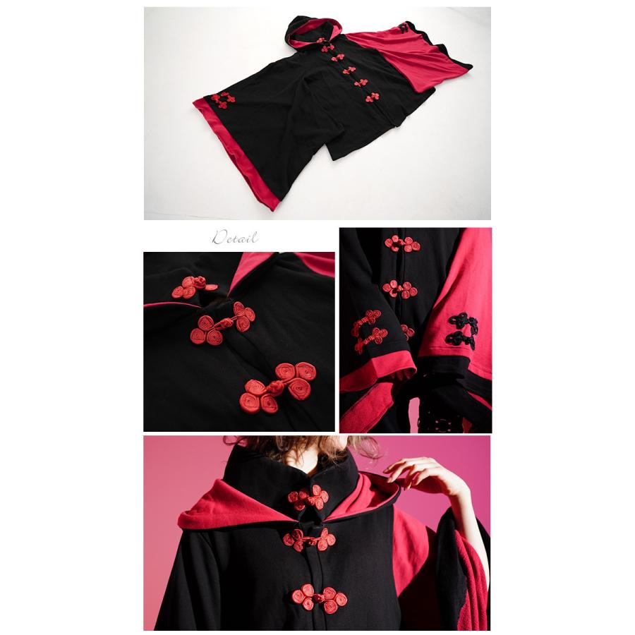 パーカー 和洋折衷 チャイナ 黒 赤 Favoriteチャイナボタン和袖パーカー ブラック レッドiro Iro年6月新作上旬 Fv400red ワンピース専門店 Favorite 通販 Yahoo ショッピング