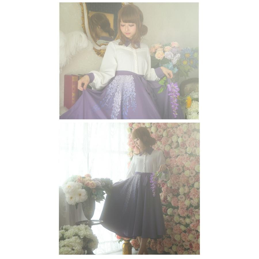 Favoriteオリジナル花言葉は恋酔 美し花姿和ンピース 花編 藤 パープル 紫年12月新作中旬 Fvai210purple ワンピース専門店 Favorite 通販 Yahoo ショッピング