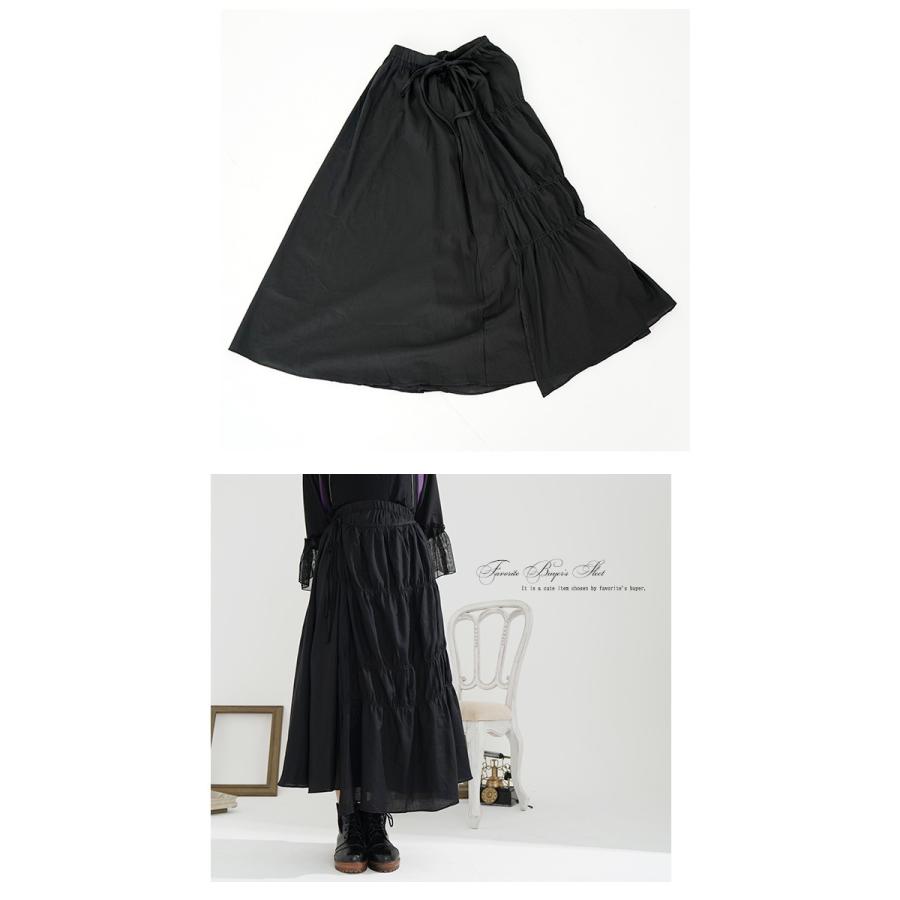 半額 スカート ブラック ロング丈 ブラックのくしゅくしゅロングスカート19年7月上旬新作 P8633xuk ワンピース専門店 Favorite 通販 Yahoo ショッピング