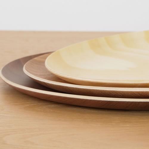 取扱終了】トレー 木製 お盆 丸盆 円形 32cm 丸 日本製 カフェトレー