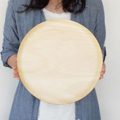 次回入荷未定】トレー 木製 お盆 丸盆 円形 32cm 丸 日本製 カフェ