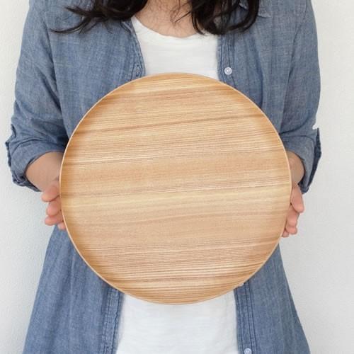 取扱終了】トレー 木製 お盆 丸盆 円形 29.5cm 丸 日本製 カフェトレー