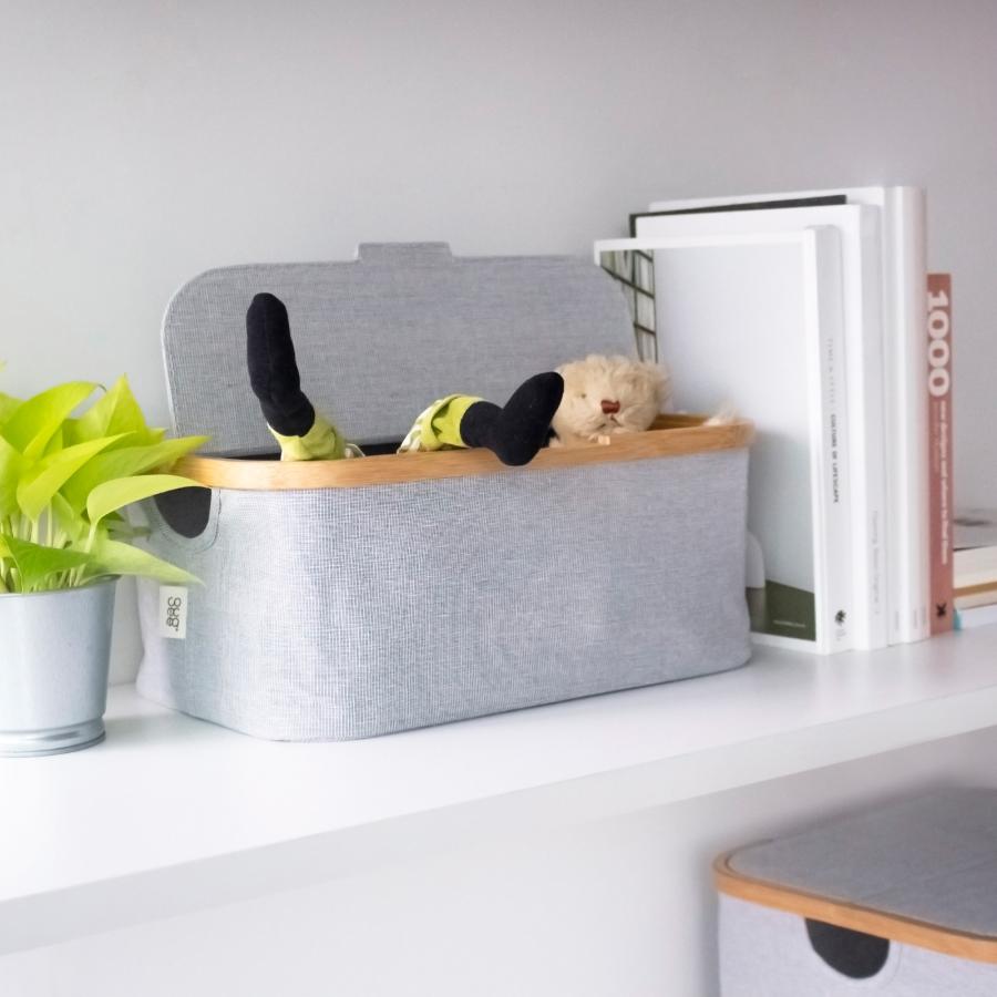 ＼2/15はポイント10倍／ [正規代理店] Gudee グディ 収納バスケット フタ付き 収納ボックス 布 長方形 レクタングル 折りたたみ 竹 Gudeelife AKORE | GUDEE | 09