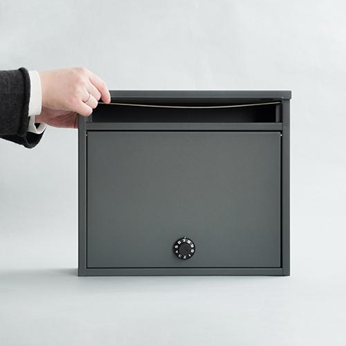 ワイドポスト グリーン グレー クリーム 郵便ポストダイヤル式 壁掛け