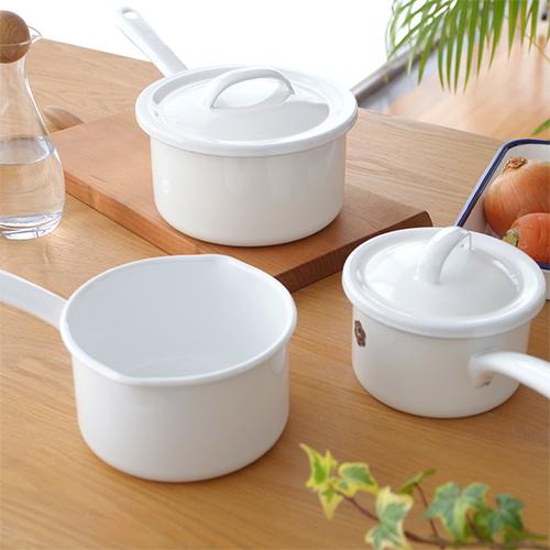 月兎印 ソースパン 16cm 1.7L 蓋付き IH対応 ホーロー 琺瑯 日本製 鍋