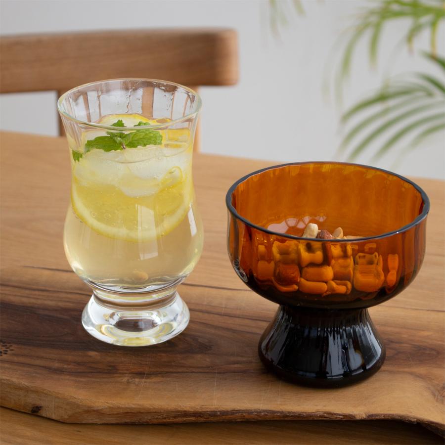 タイムスリップ 廣田硝子 レトロコーヒーグラス4個セットアンバー色