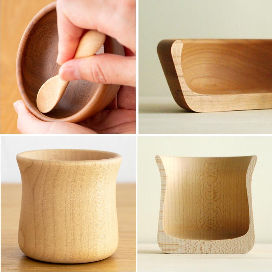 SUNAOLAB．きのこのうつわ＋スプーン ベビー食器セット日本製 木製 お