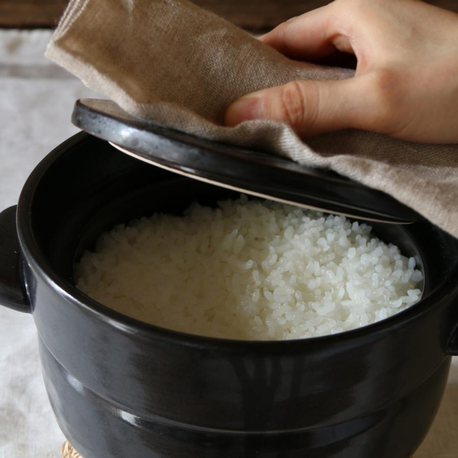 かもしか道具店 ごはんの鍋3点セット ごはんのしゃもじ 食器のふきん 3合炊き 日本製 土鍋 萬古焼 | かもしか道具店 | 10
