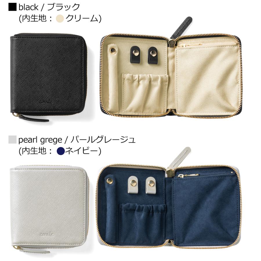 ＼6/5-7はポイント10倍／ アクセサリーポーチ 携帯用 旅行用 本革 アクセサリーケース 革 レディース ラウンドファスナー シンプル corale コラーレの画像