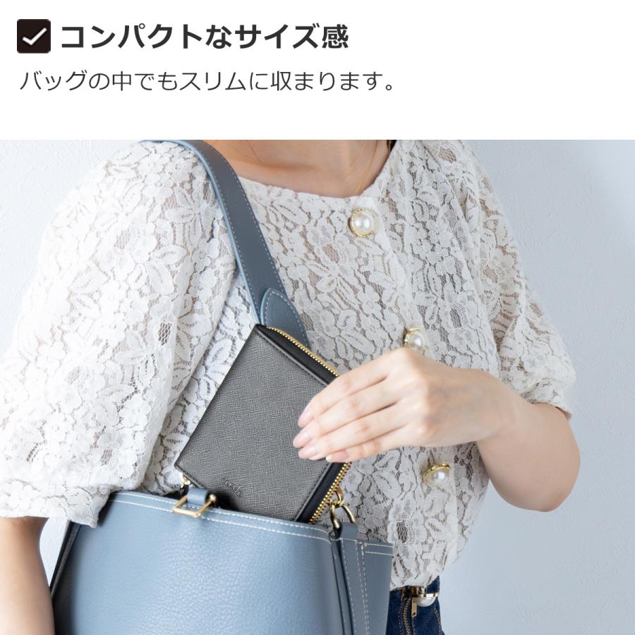 ＼6/5-7はポイント10倍／ アクセサリーポーチ 携帯用 旅行用 本革 アクセサリーケース 革 レディース ラウンドファスナー シンプル corale コラーレの画像