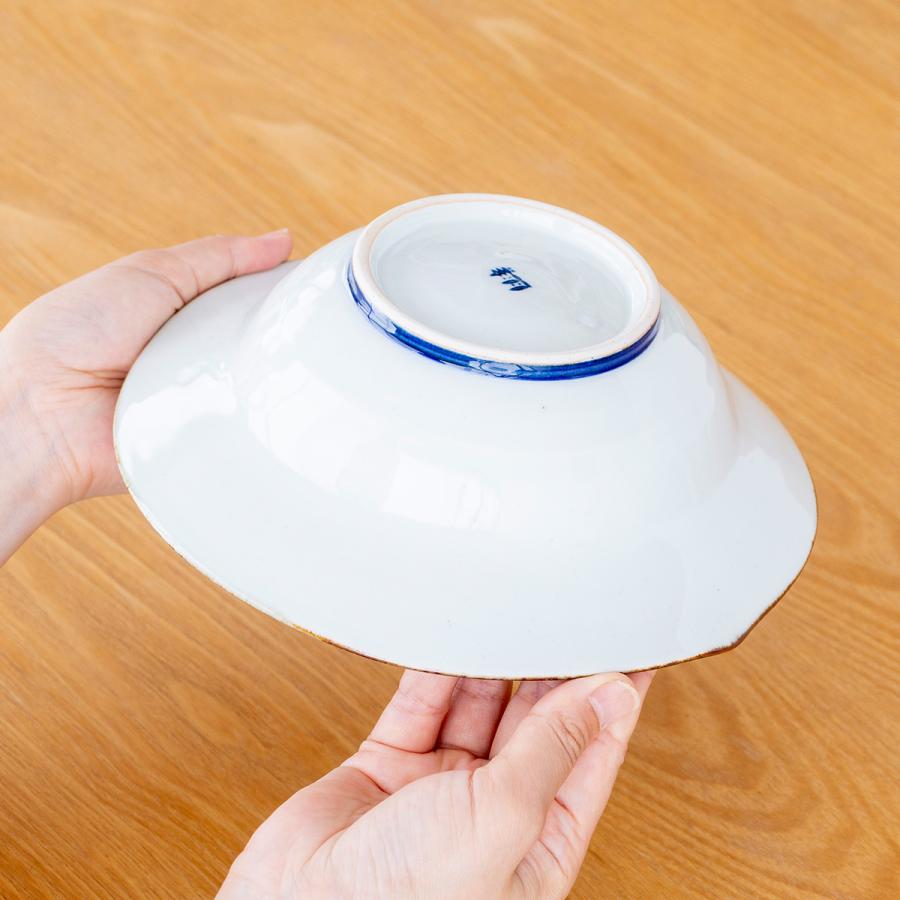 波佐見焼 翔芳窯 藍の器 変形大鉢 22cm 大皿 盛り皿 深皿 ボウル