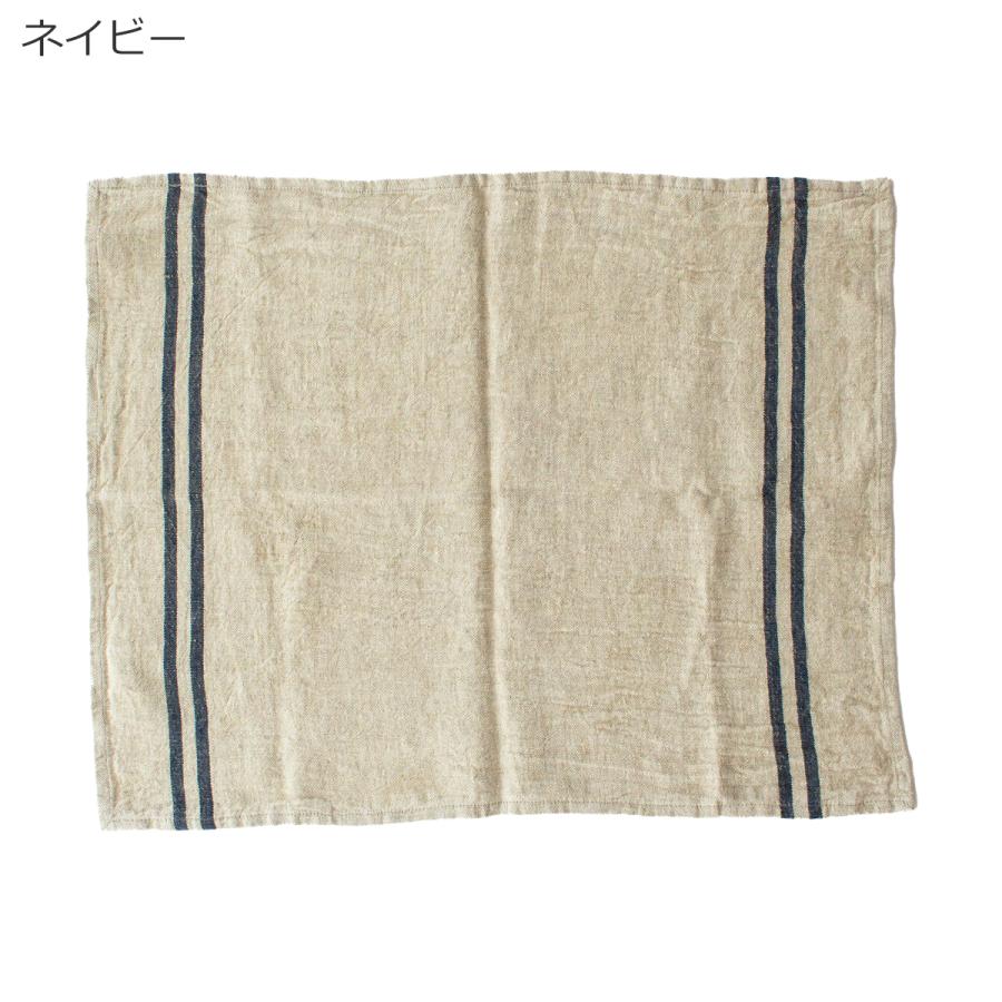 キッチンクロス リネン 厚手 Wストライプ 45×60cm 1枚 大判 ディッシュ