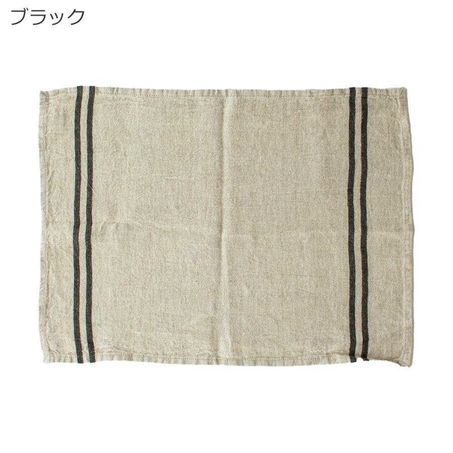 キッチンクロス リネン 厚手 Wストライプ 45×60cm 1枚 大判 ディッシュ